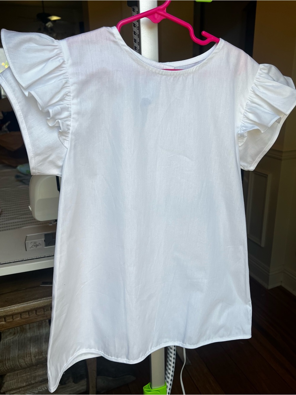 Bella Bliss Girls' White Ruffle Sleeve Top Size 10 EUC